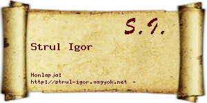 Strul Igor névjegykártya